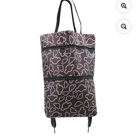 foldable shopping cart tote bag wheel rolling conver 21x16 PURSE-SALE was $34 - Picture 3 of 15